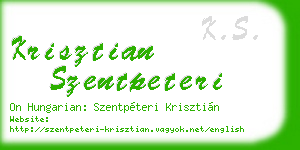 krisztian szentpeteri business card